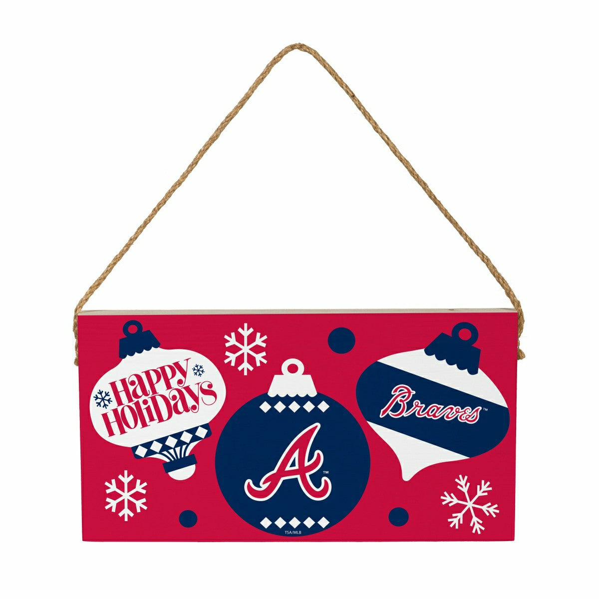 Atlanta Braves Holiday Wood Wall Sign, 6x11 - MLB Home