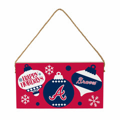 Atlanta Braves Holiday Wood Wall Sign, 6x11 - MLB Home