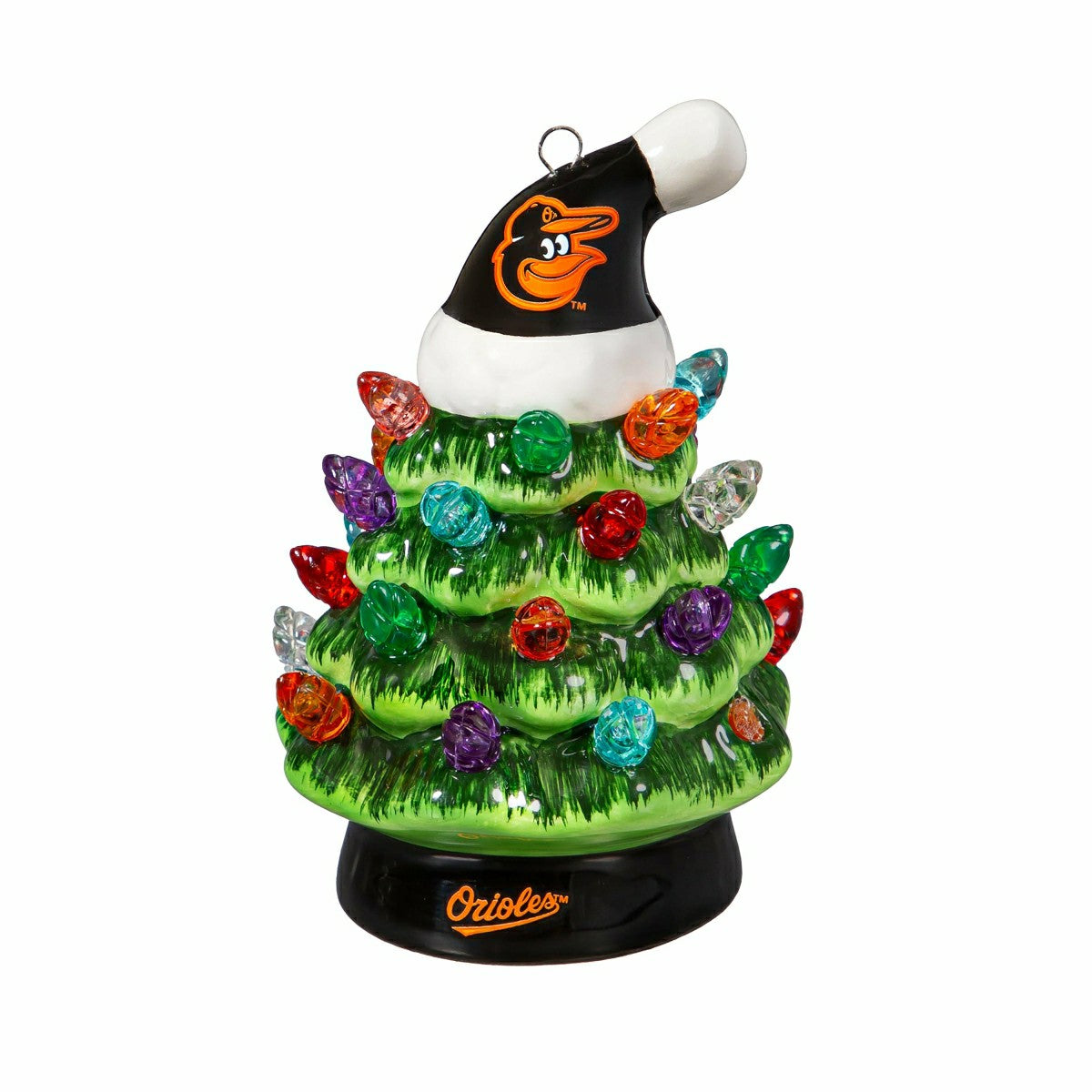 Baltimore Orioles 4" Mini LED Tabletop Christmas Tree, Set of 2 - MLB Home