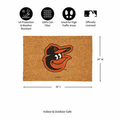 Baltimore Orioles Large Full Color Coir Mat, 36"x24" - MLB