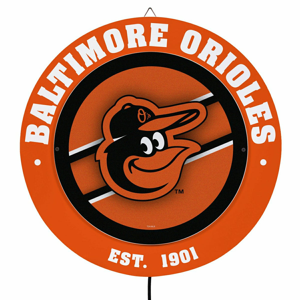 Baltimore Orioles, Metal Lite, Round - MLB
