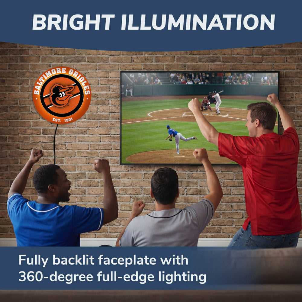 Baltimore Orioles, Metal Lite, Round - MLB