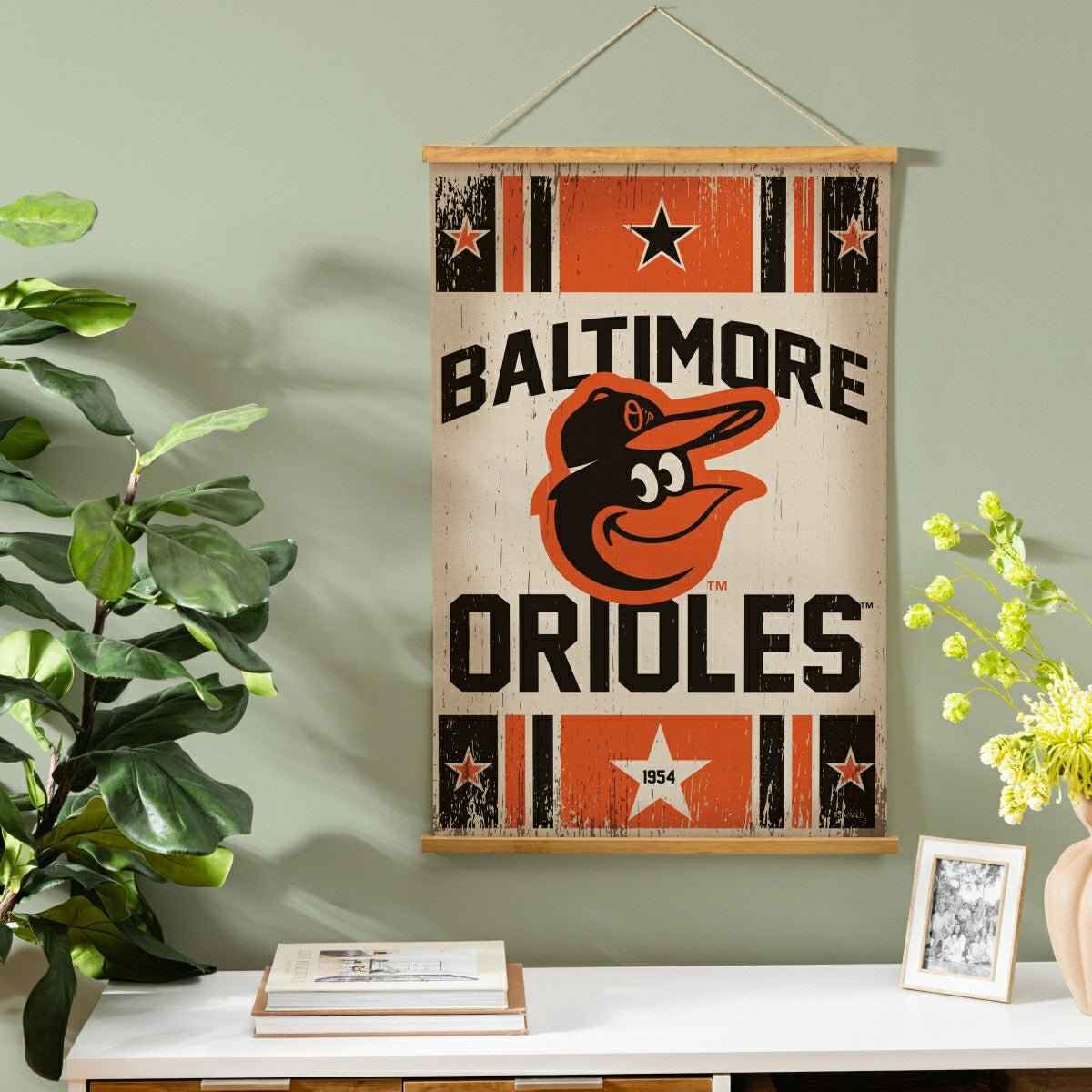 Baltimore Orioles, Canvas Wall Tapestry, Medium, 36x24 - MLB Home