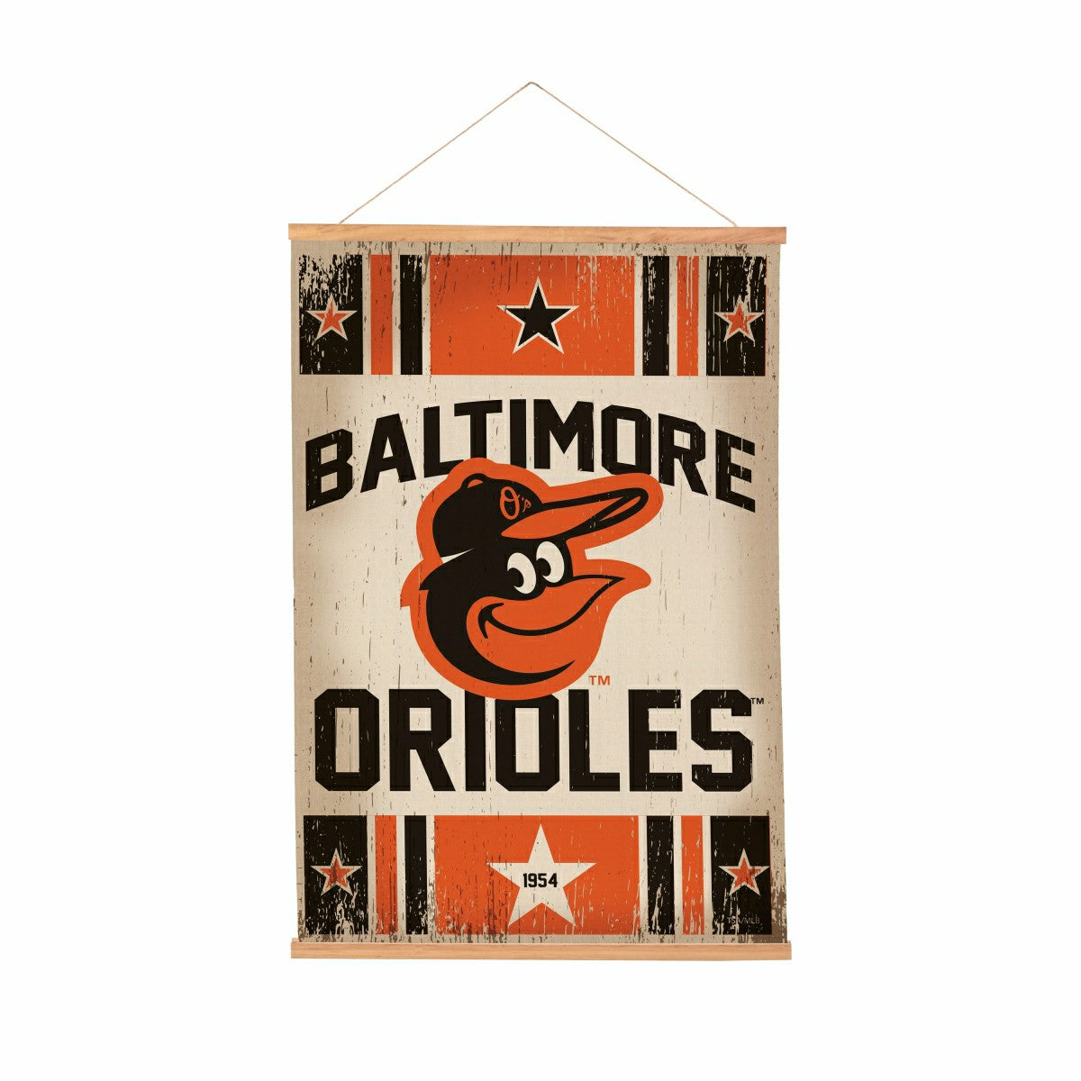 Baltimore Orioles, Canvas Wall Tapestry, Medium, 36x24 - MLB Home
