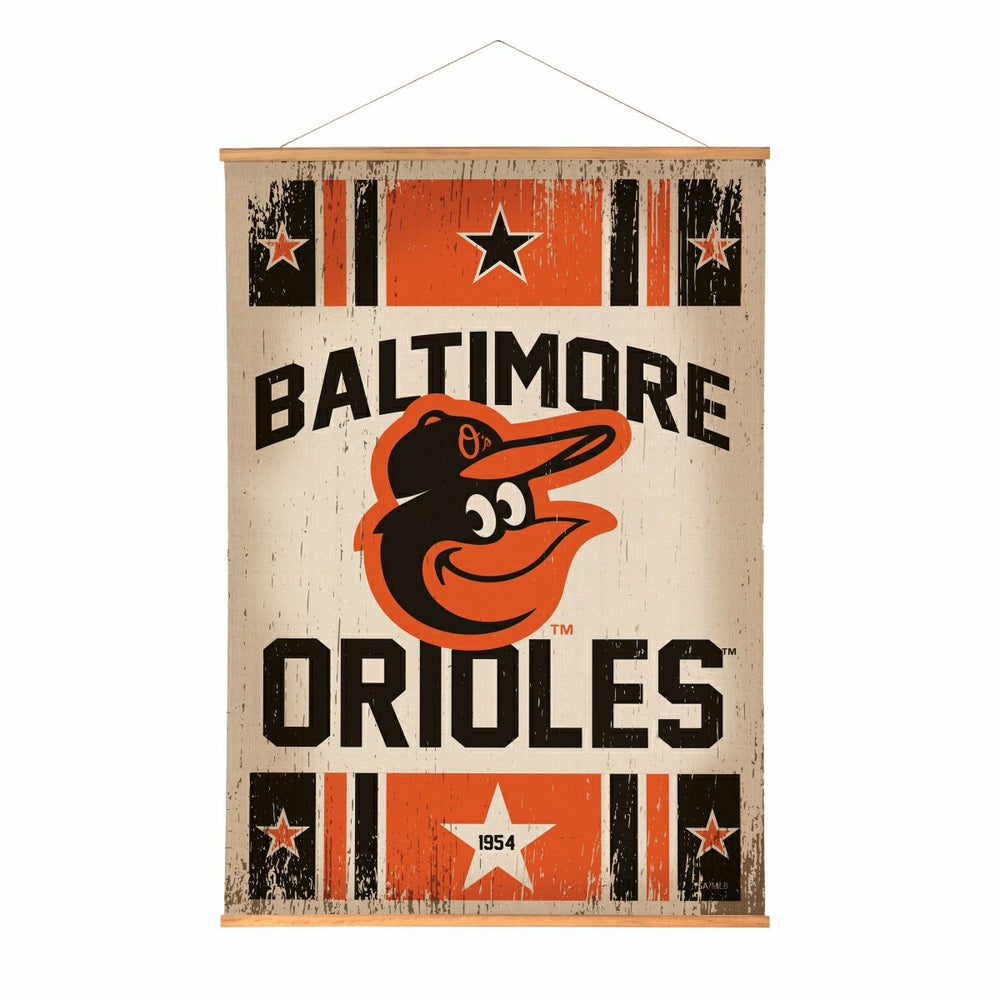 Baltimore Orioles, Canvas Wall Tapestry, Large, 54x36 - MLB Home