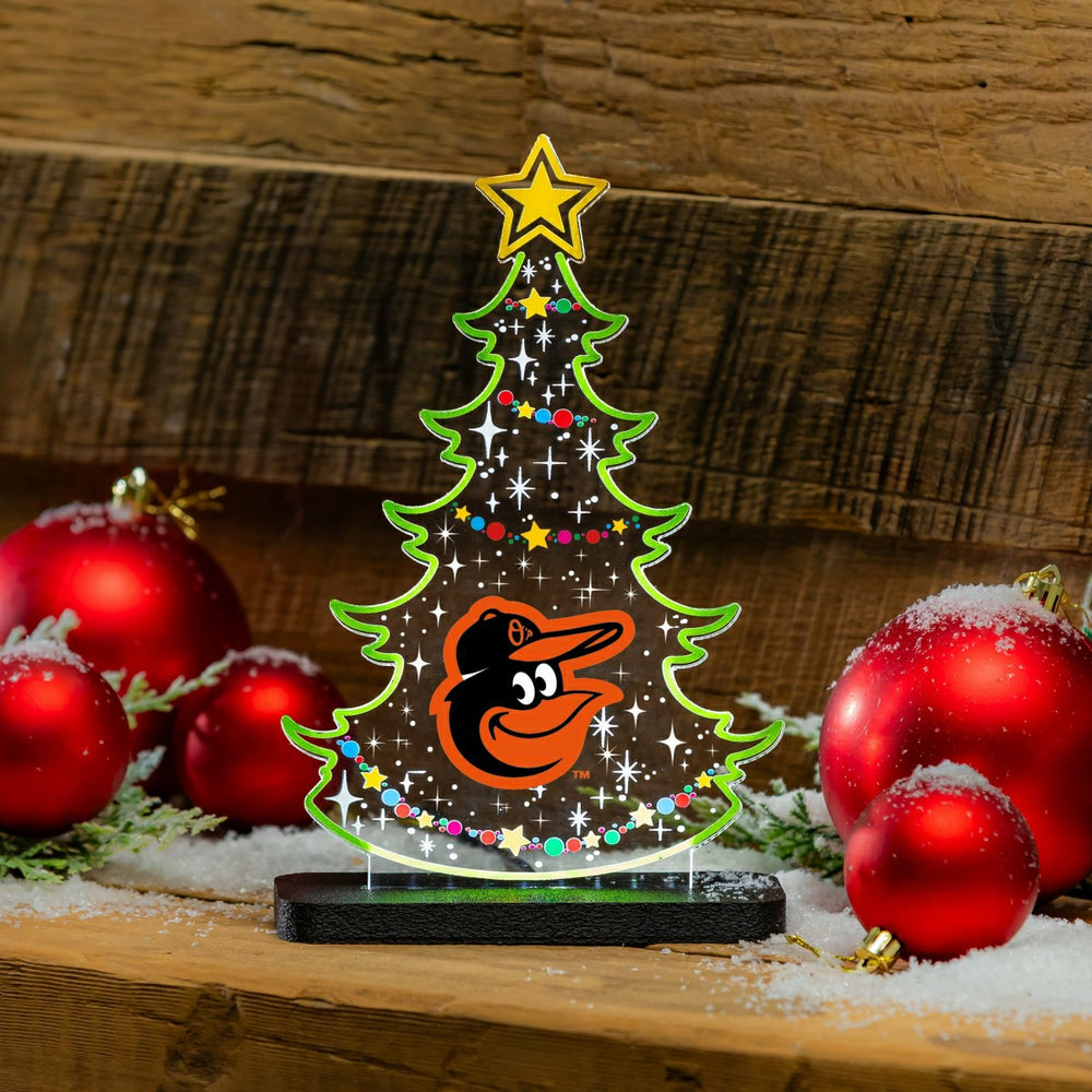 Baltimore Orioles Baseball Holiday Tree Desklite LED Decor - MLB Home