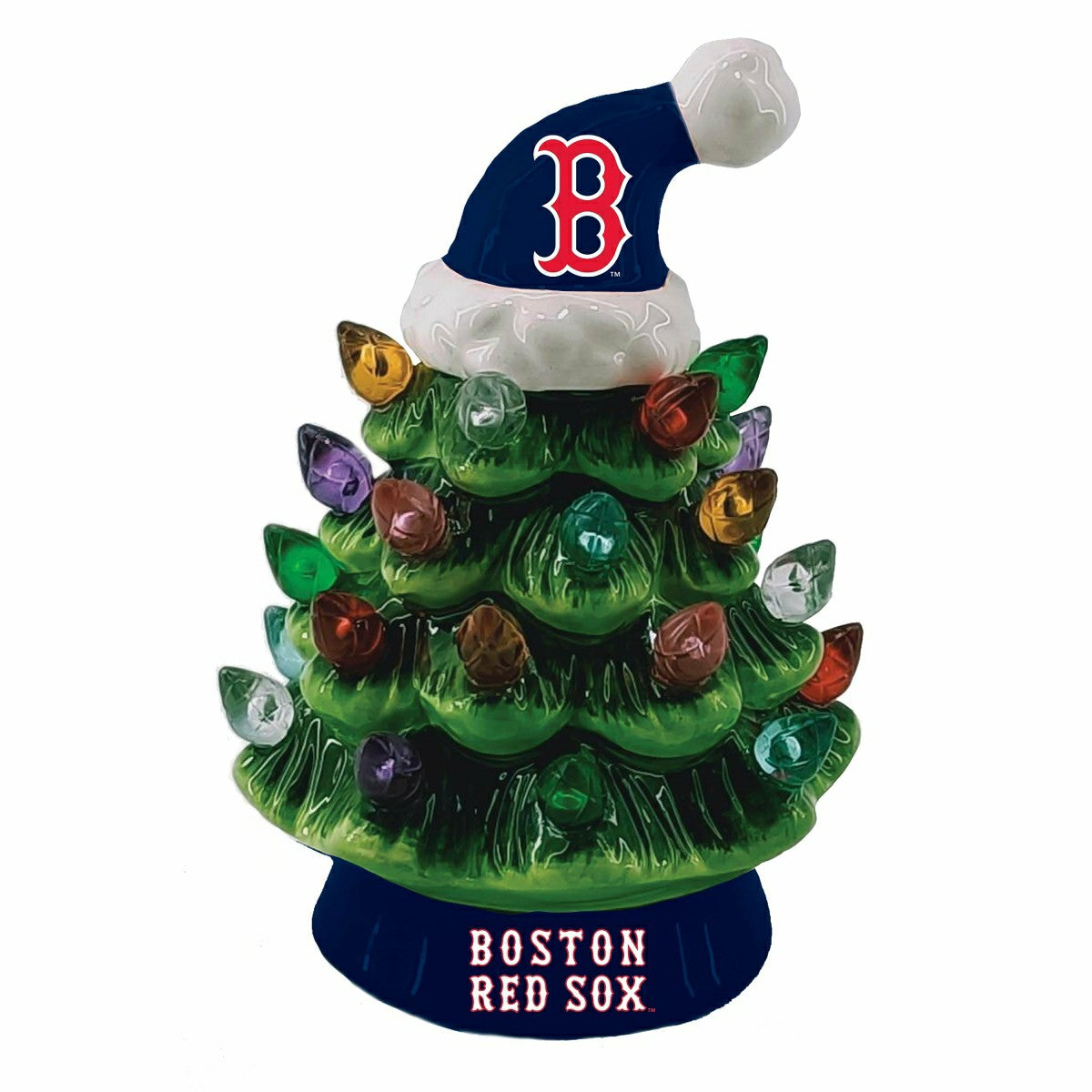 Boston Red Sox 8" LED Ceramic Christmas Tree - MLB Home