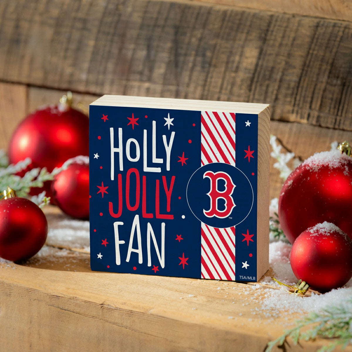 Boston Red Sox Block, Holiday, 6x6 - MLB Home