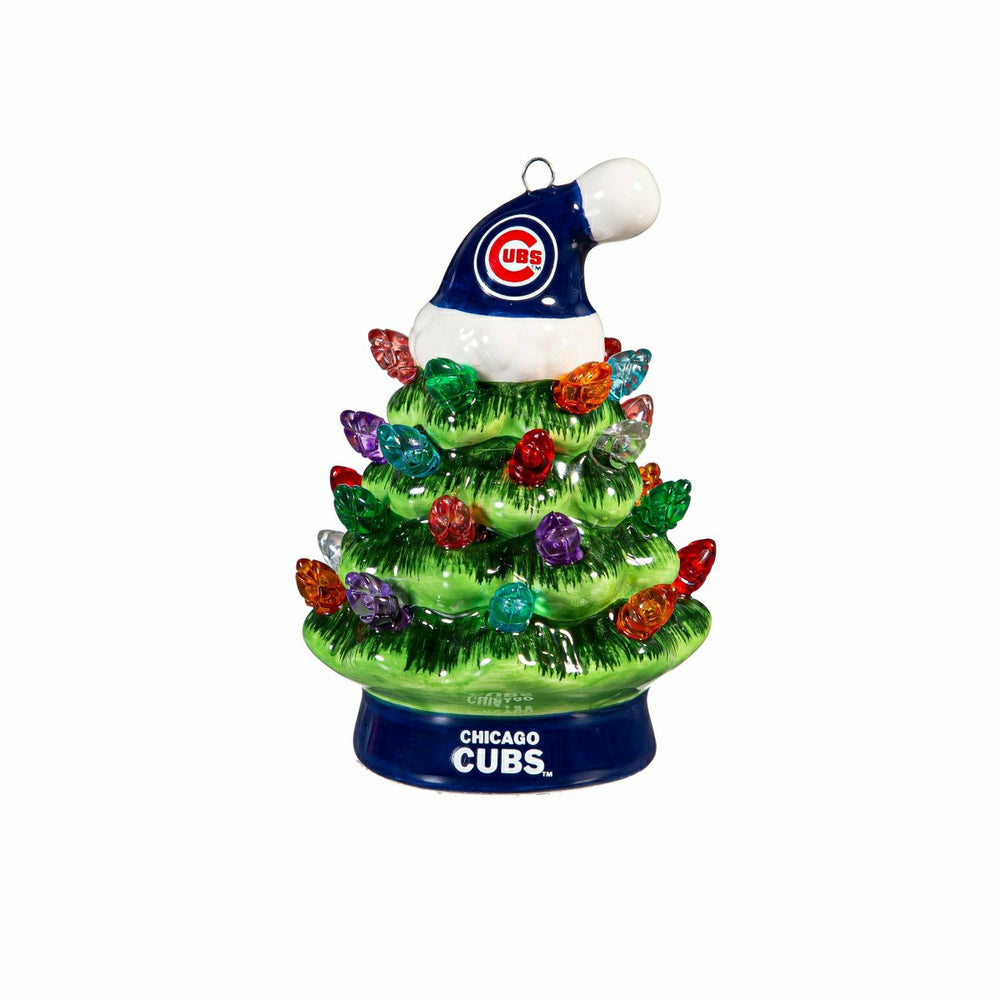 Chicago Cubs 4" Mini LED Tabletop Christmas Tree, Set of 2 - MLB Home
