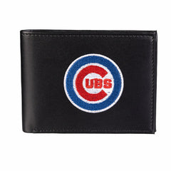 Chicago Cubs Black Bi-Fold Embroidered Wallet w/ RFID Blocking - MLB Home