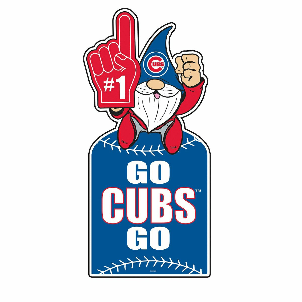 Chicago Cubs Gnome Metal Sign 10"L x 30"H - MLB Home