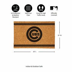 Chicago Cubs Large One Color Coir Mat, 36"x24" - MLB