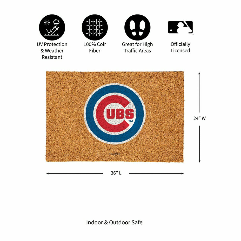 Chicago Cubs Large Full Color Coir Mat, 36"x24" - MLB