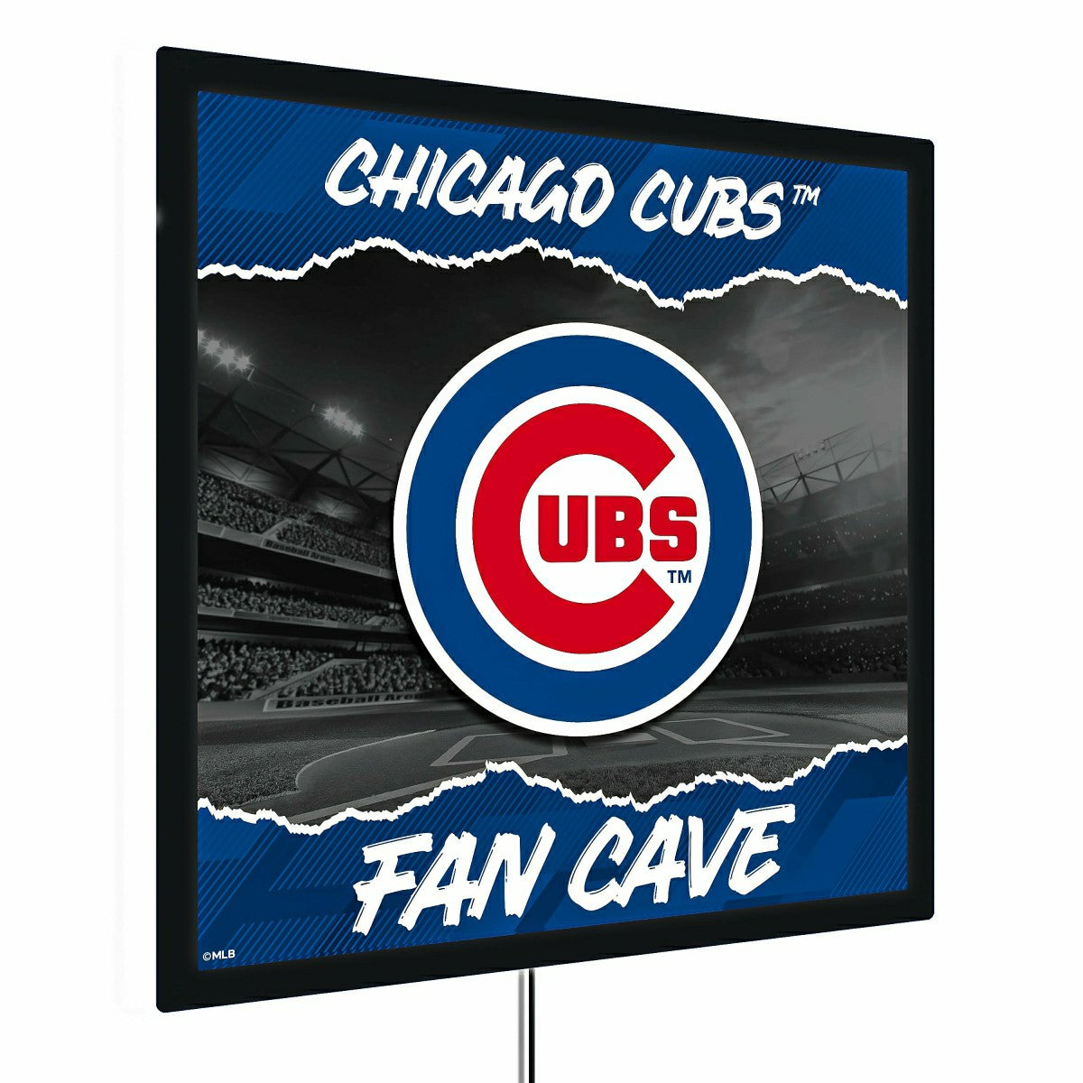 Chicago Cubs 23"H x 23"L LED Wall Decor, Edgelite, Square - MLB Home