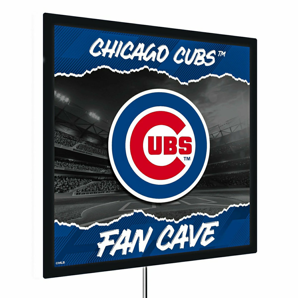 Chicago Cubs 23"H x 23"L LED Wall Decor, Edgelite, Square - MLB Home