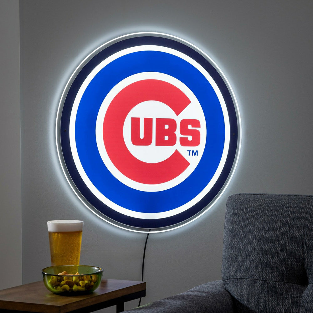 Chicago Cubs LED Wall Decor, Glazelite, Logo - MLB Home