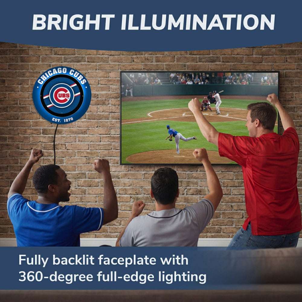 Chicago Cubs, Metal Lite, Round - MLB