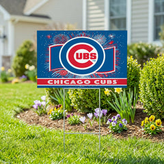 Chicago Cubs Yard Sign, Patriotic - MLB Home