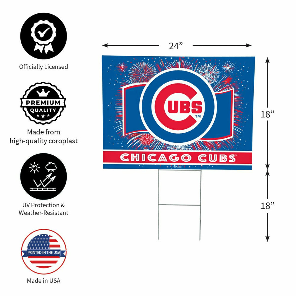 Chicago Cubs Yard Sign, Patriotic - MLB Home