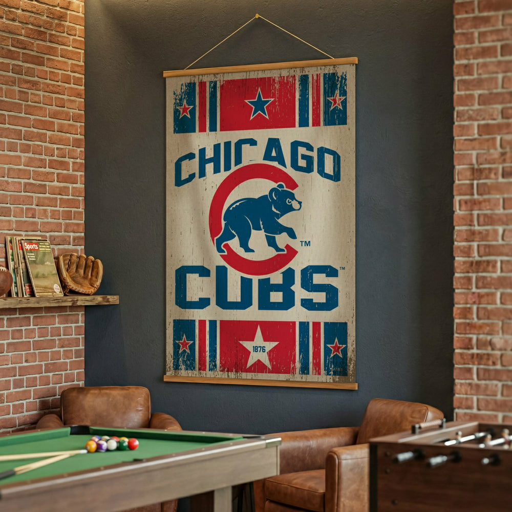 Chicago Cubs, Canvas Wall Tapestry, Large, 54x36 - MLB Home
