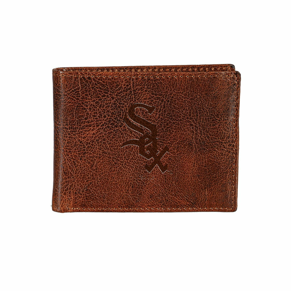 Chicago White Sox, Embossed 100% Genuine Tumbled Leather Passcase Bi-F - MLB Home