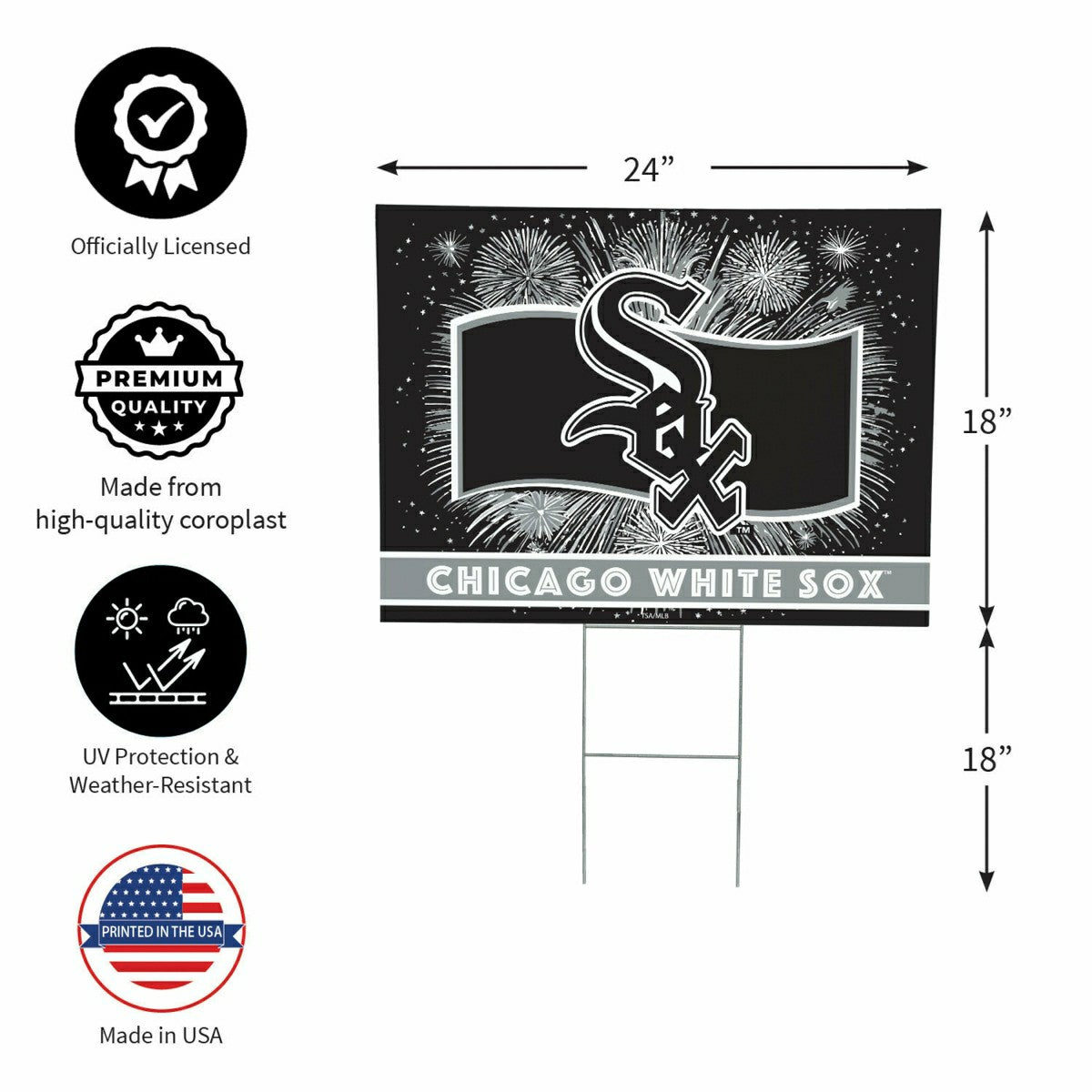 Chicago White Sox Yard Sign, Patriotic - MLB Home