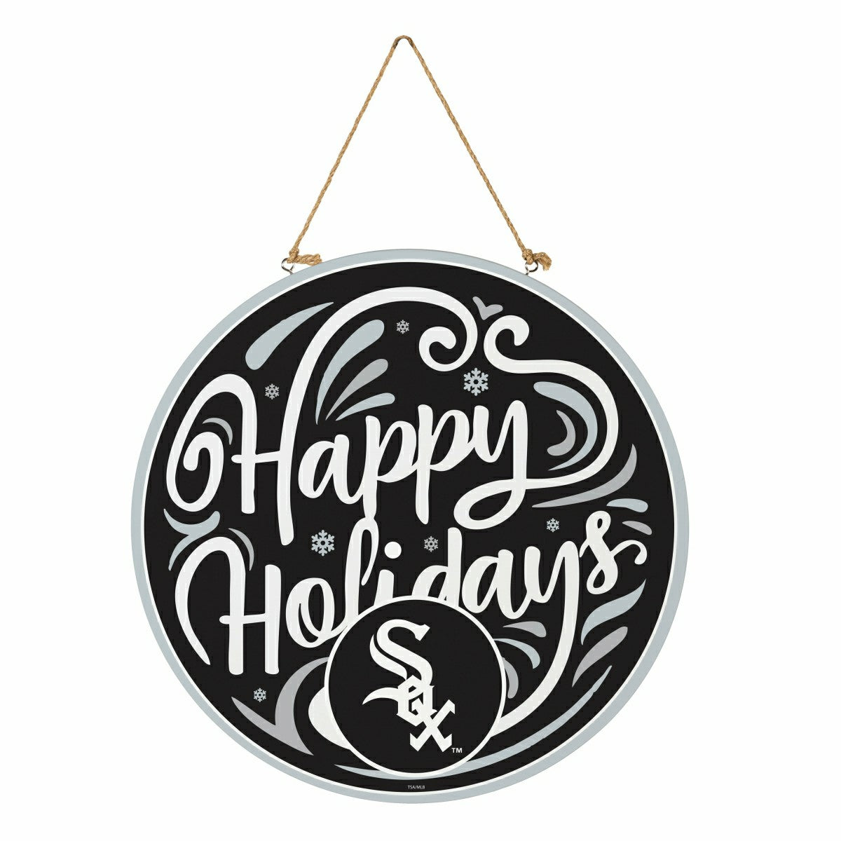 Chicago White Sox Holiday Round Door Décor with Hanging Rope, 18x18 - MLB Home