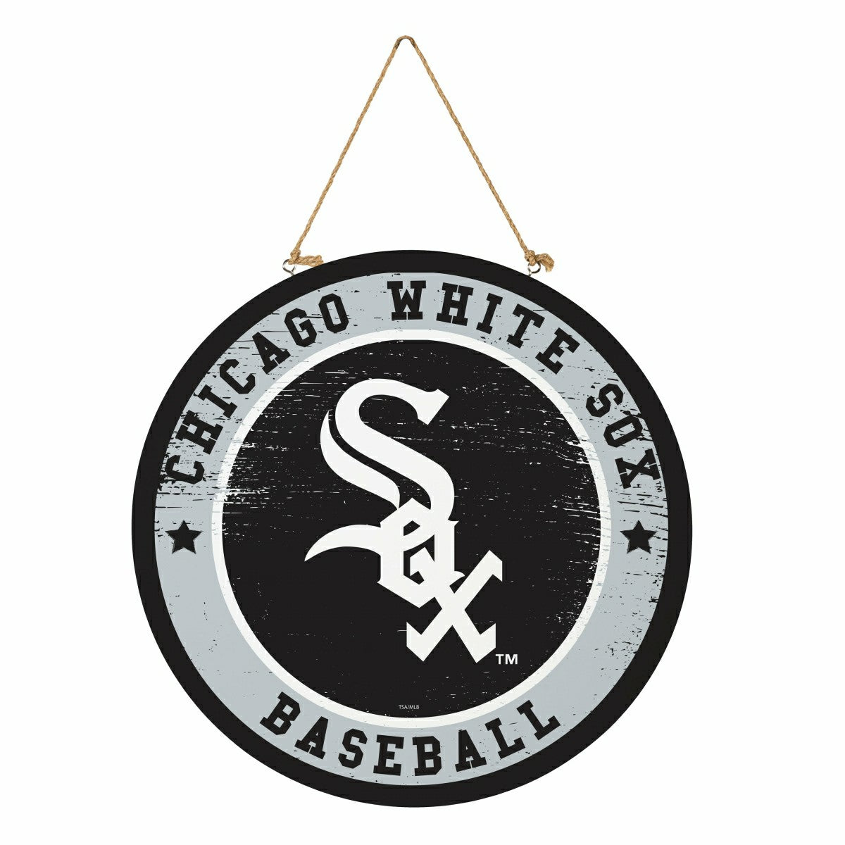 Chicago White Sox Round Door Décor with Hanging Rope, 18x18 - MLB Home