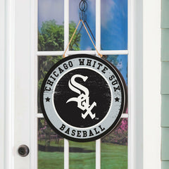 Chicago White Sox Round Door Décor with Hanging Rope, 18x18 - MLB Home