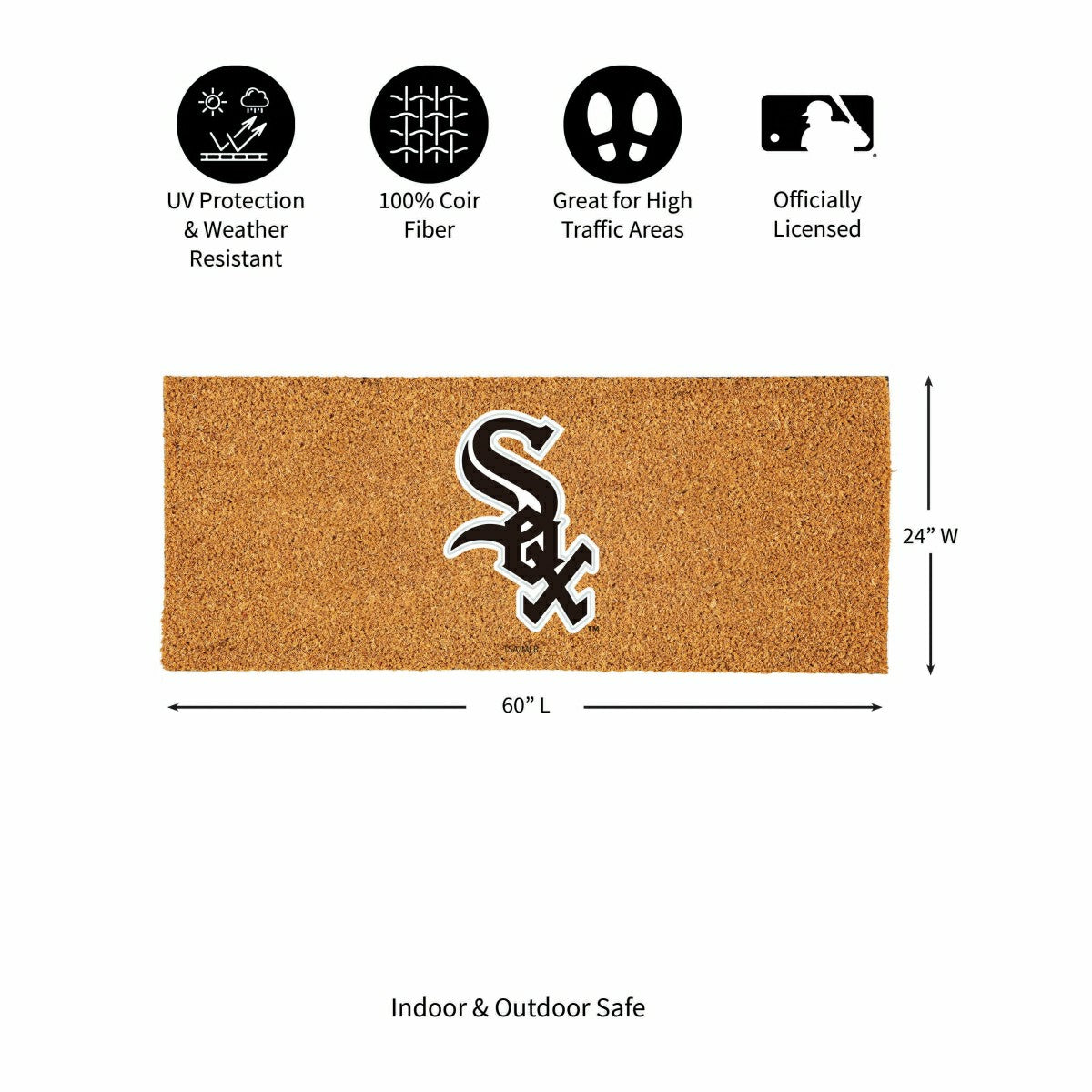 Chicago White Sox Extra Large Full Color Coir Mat, 60"x24" - MLB