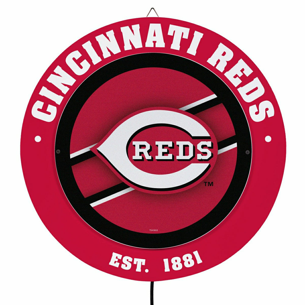 Cincinnati Reds, Metal Lite, Round - MLB