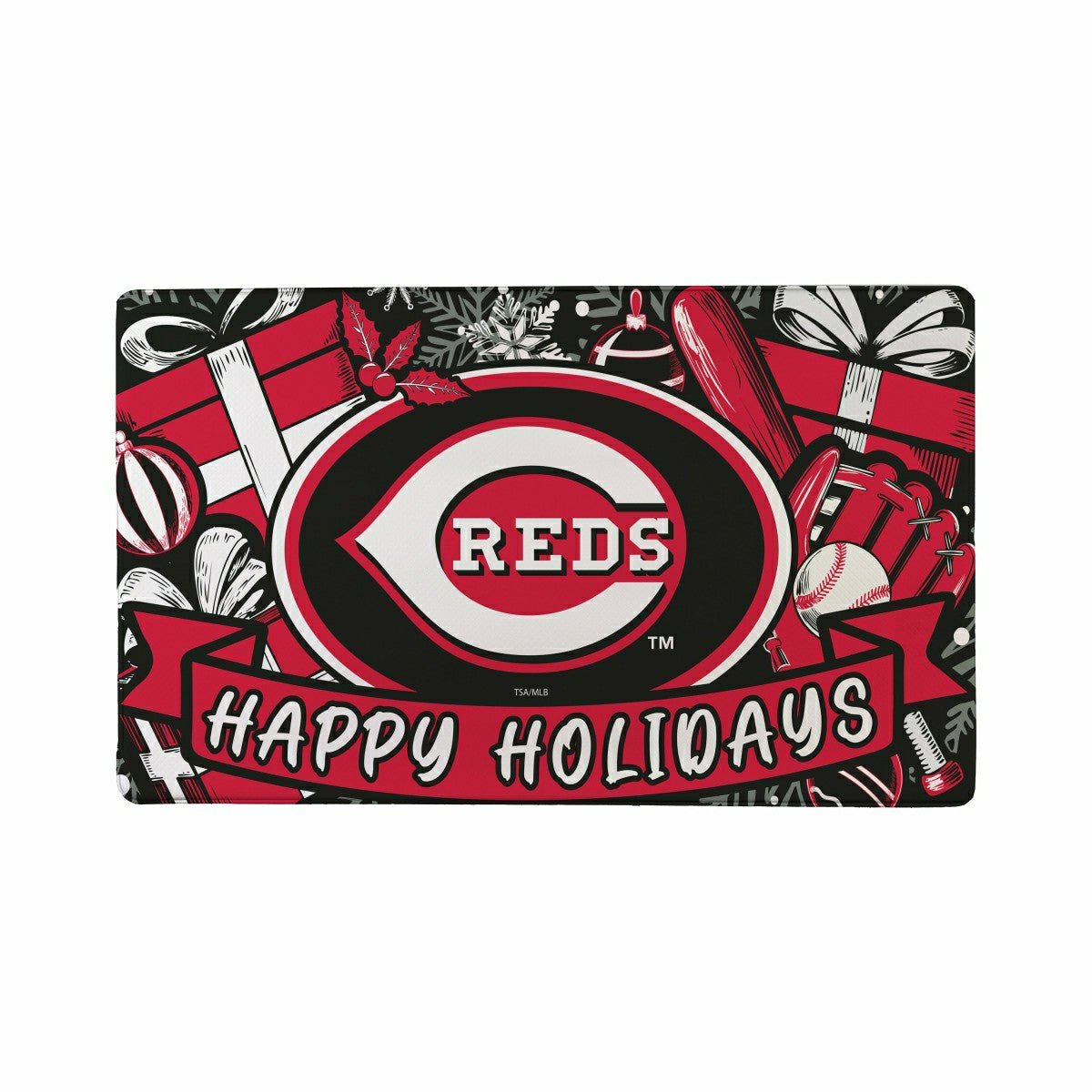 Cincinnati Reds Holiday PVC Mat, 28"x16" - MLB