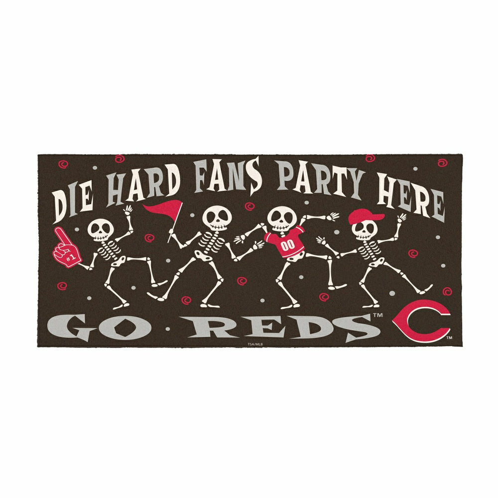 Cincinnati Reds Flocked Coir Halloween Sassafras Switch Mat, 22"x10" - MLB
