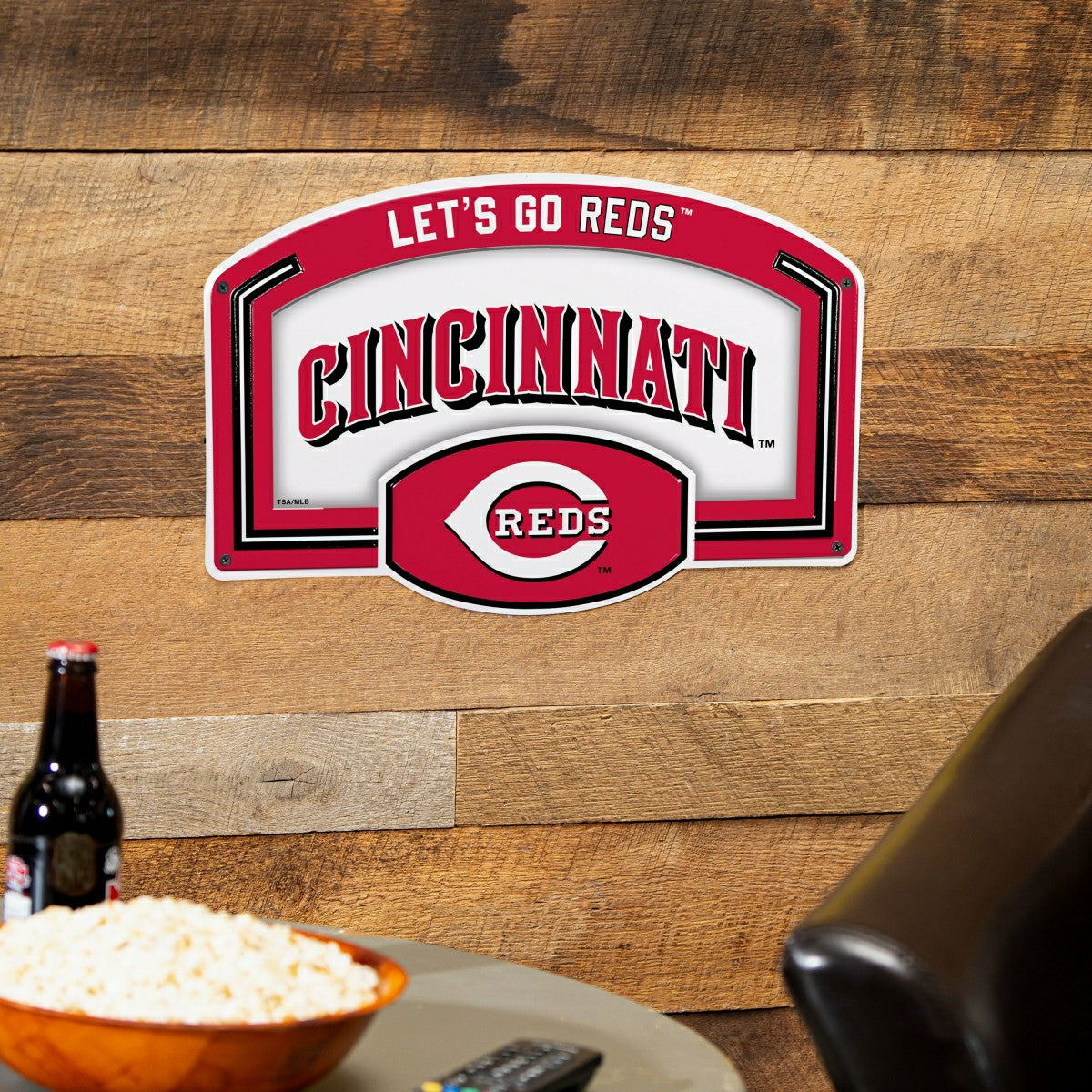 Cincinnati Reds USA Embossed Steel Wall Sign, 11" x 17" - MLB Home