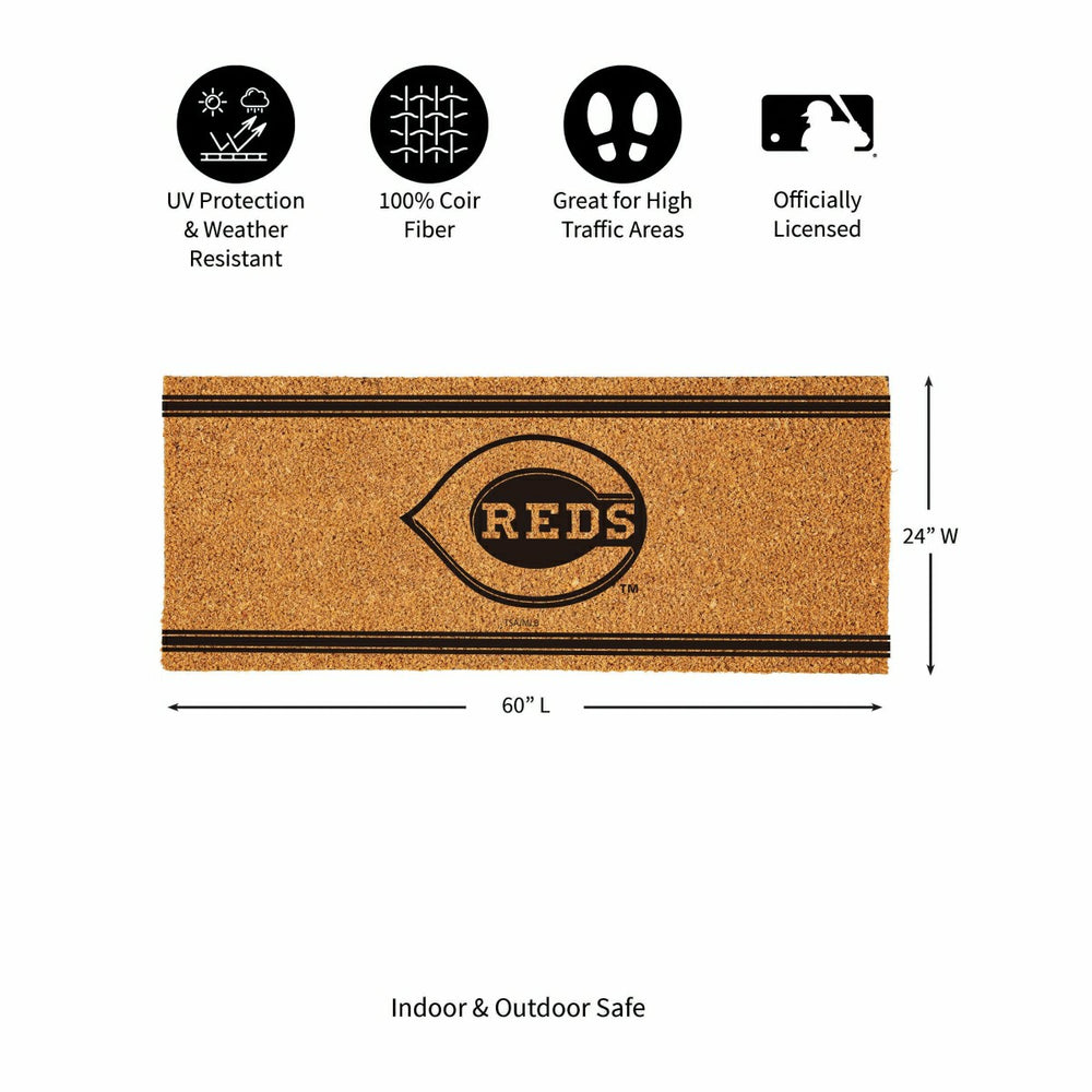 Cincinnati Reds Extra Large One Color Coir Mat, 60"x24" - MLB