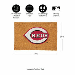 Cincinnati Reds Large Full Color Coir Mat, 36"x24" - MLB