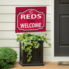 Cincinnati Reds Coroplast Yard Sign, "Fans Welcome" - MLB Home