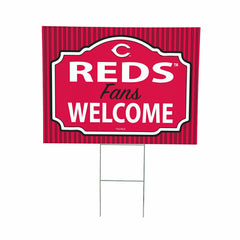 Cincinnati Reds Coroplast Yard Sign, "Fans Welcome" - MLB Home