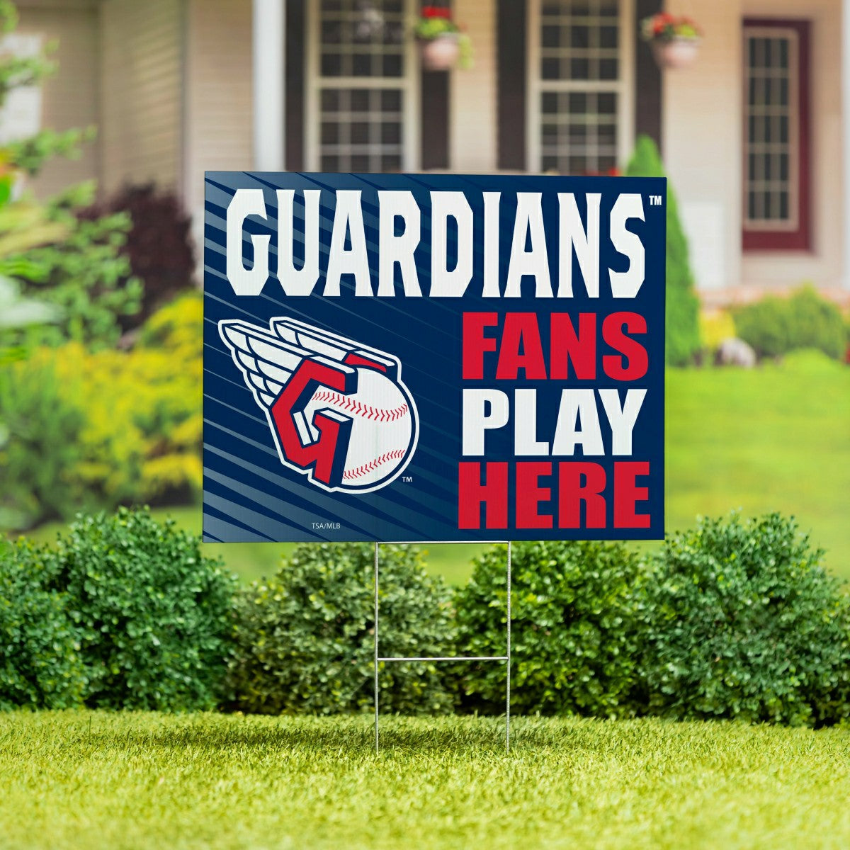 Cleveland Guardians Coroplast Yard Sign "Fans Play Here" - MLB Home
