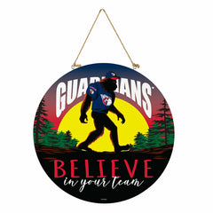 Cleveland Guardians Bigfoot Round Door Décor with Hanging Rope, 18x18 - MLB Home