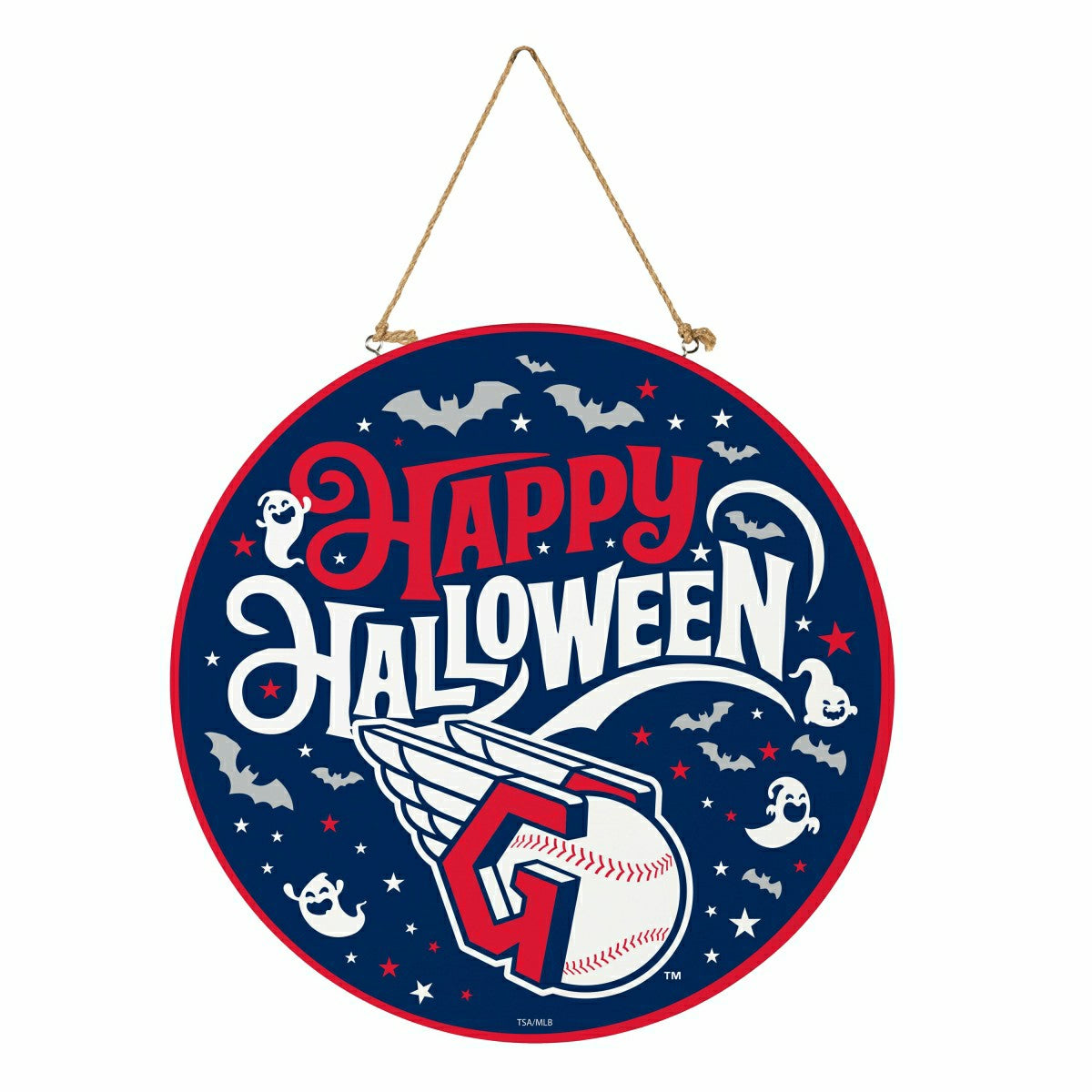 Cleveland Guardians Halloween Round Door Décor with Hanging Rope, 18x1 - MLB Home