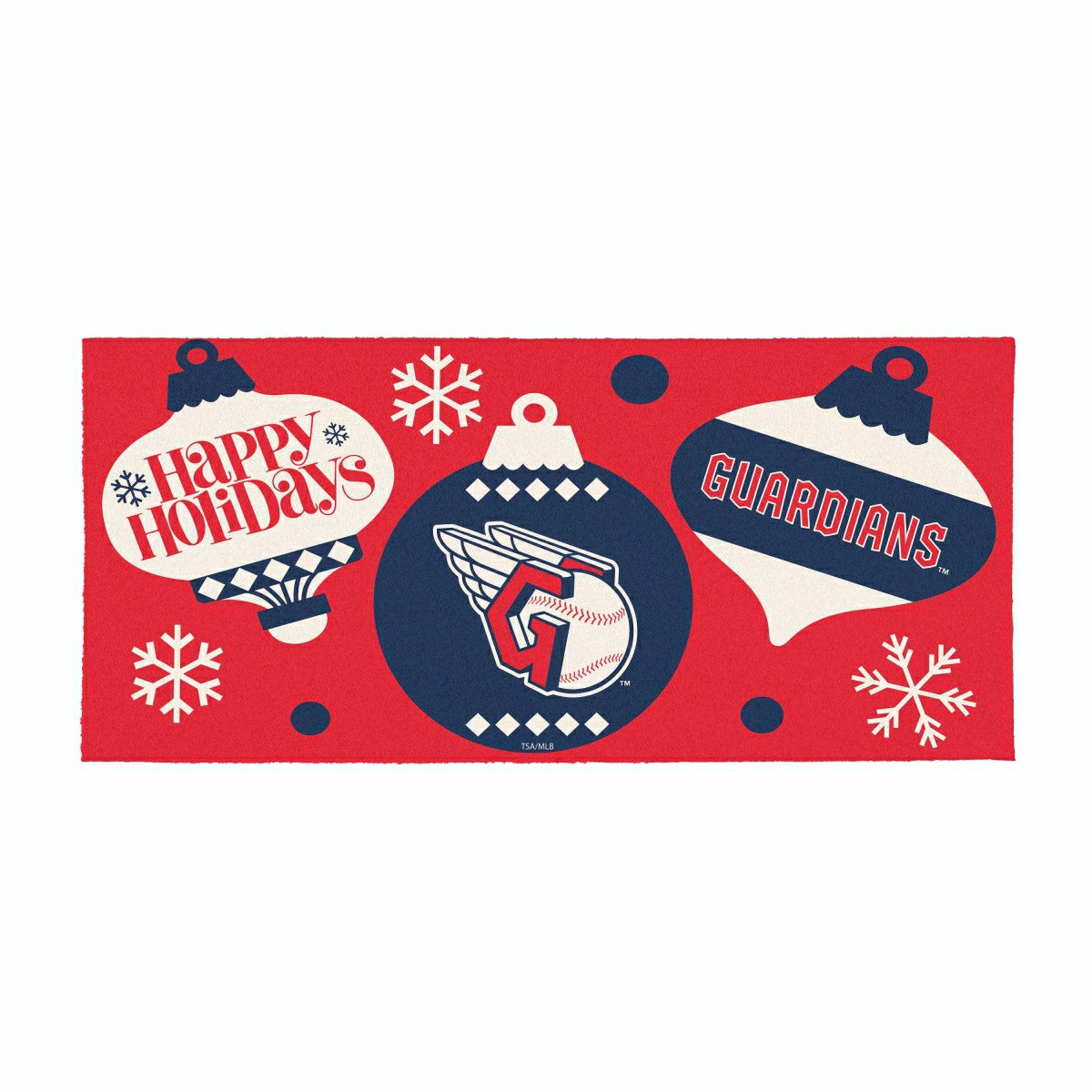 Cleveland Guardians Holiday Flocked Coir Sassafras Switch Mat, 22"x10" - MLB