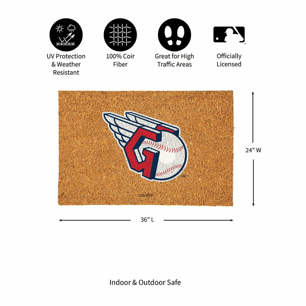 Cleveland Guardians Large Full Color Coir Mat, 36"x24" - MLB