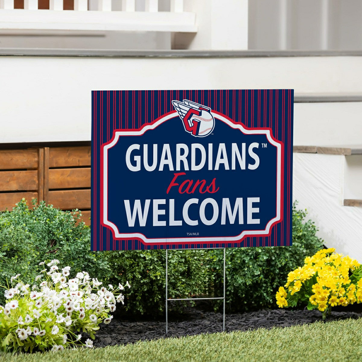 Cleveland Guardians Coroplast Yard Sign, "Fans Welcome" - MLB Home