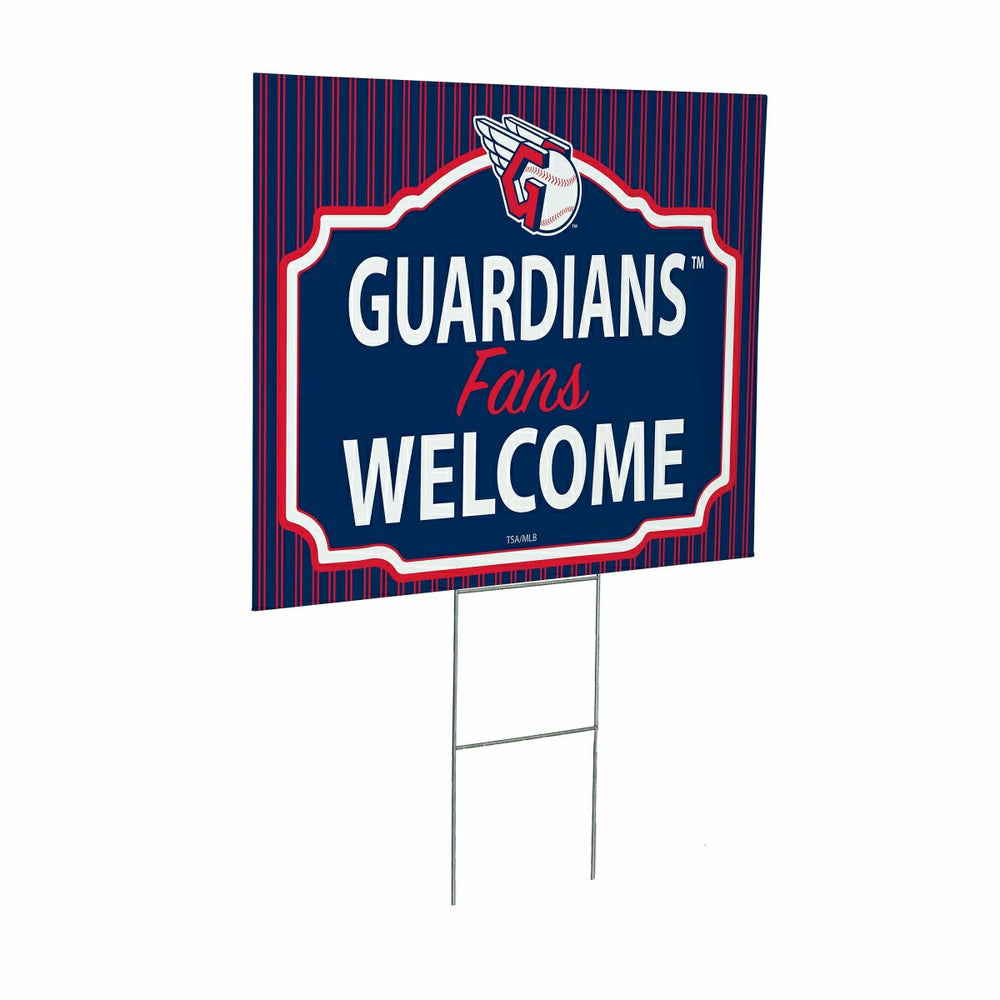 Cleveland Guardians Coroplast Yard Sign, "Fans Welcome" - MLB Home