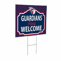 Cleveland Guardians Coroplast Yard Sign, "Fans Welcome" - MLB Home