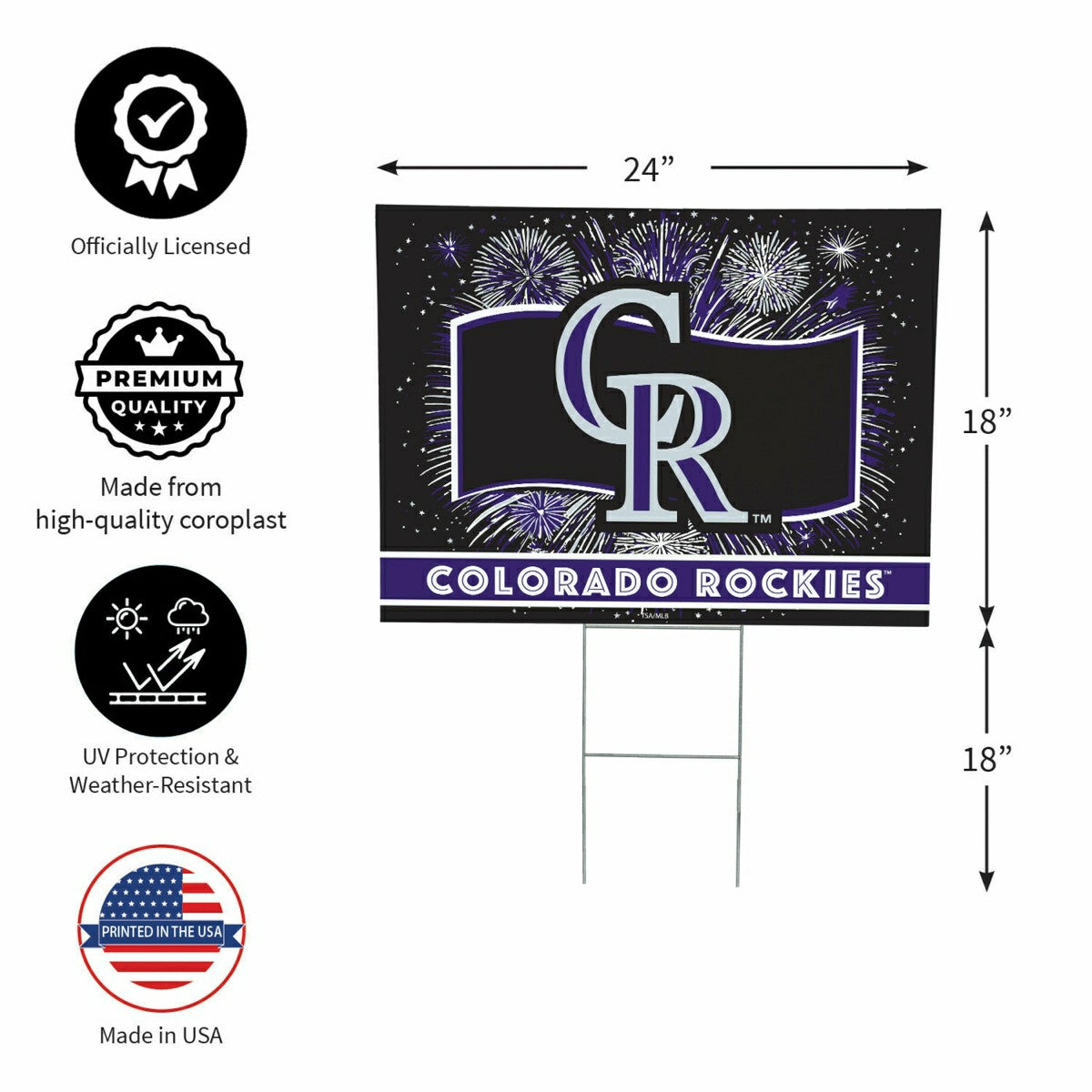 Colorado Rockies Yard Sign, Patriotic - MLB Home