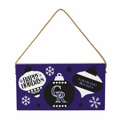 Colorado Rockies Holiday Wood Wall Sign, 6x11 - MLB Home
