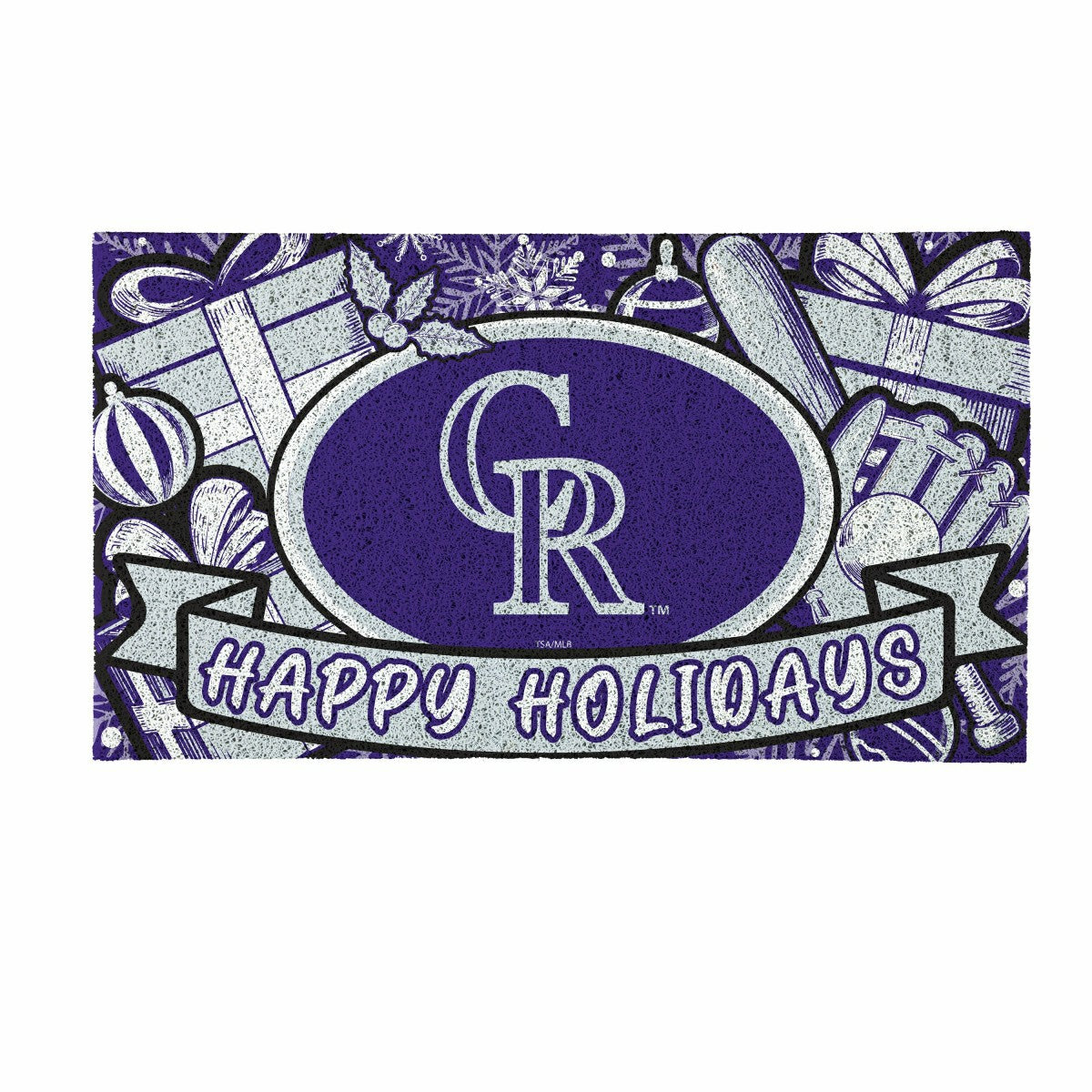 Colorado Rockies Holiday PVC Mat, 28"x16" - MLB