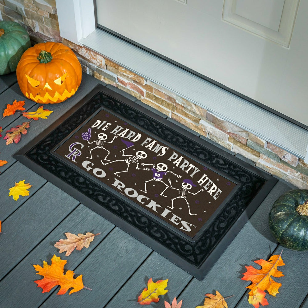 Colorado Rockies Flocked Coir Halloween Sassafras Switch Mat, 22"x10" - MLB